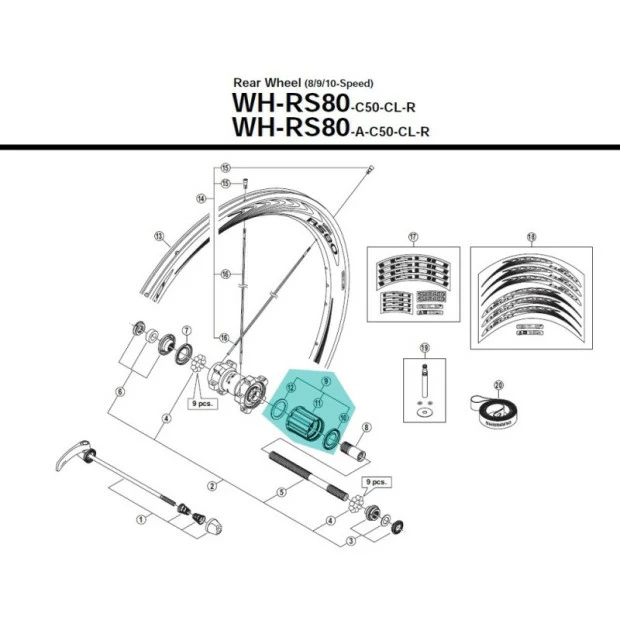 Corps Roue Libre Shimano - Y4DV98110